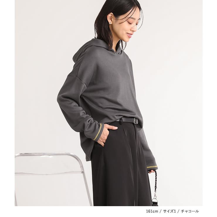 n'OrLABEL配色ステッチ裏起毛フードプルオーバー | osharewalker | 詳細画像14 