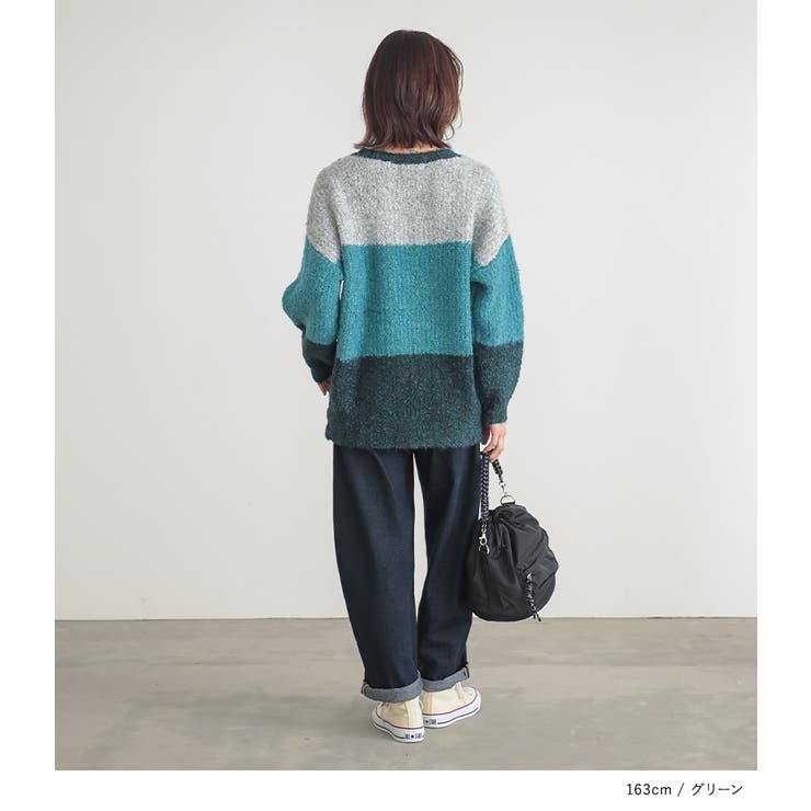 n'OrLABELブークレ配色ニット | osharewalker | 詳細画像7 