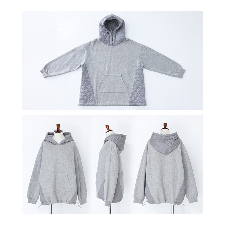 n'OrLABEL裏起毛キルティング切り替えパーカー[品番：MITW0017698