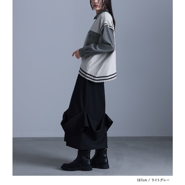 kOhAKUシャツドッキングアシメニット | osharewalker | 詳細画像7 