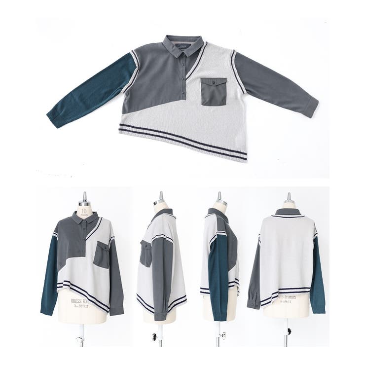 kOhAKUシャツドッキングアシメニット | osharewalker | 詳細画像14 