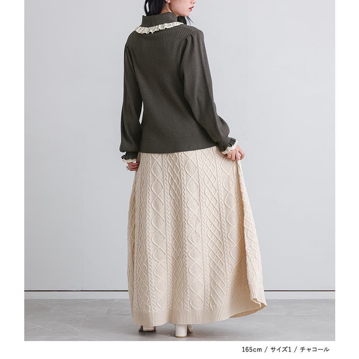 somari imaginationレースフリルリブタートルニット  | osharewalker | 詳細画像12 