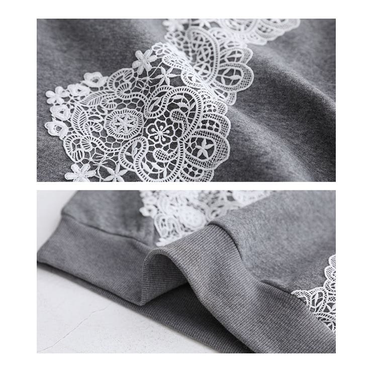 n'OrLABELレーステープ裏起毛プルオーバー  | osharewalker | 詳細画像18 