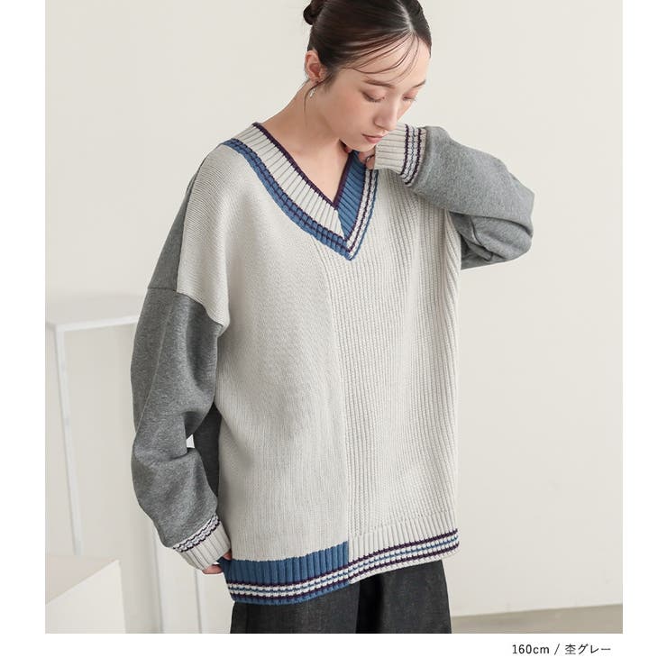 n'OrLABELチルデンニット切替裏起毛プルオーバー  | osharewalker | 詳細画像8 