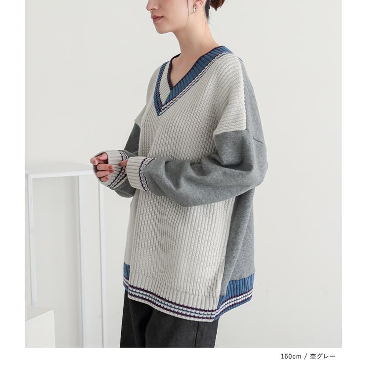 n'OrLABELチルデンニット切替裏起毛プルオーバー  | osharewalker | 詳細画像9 