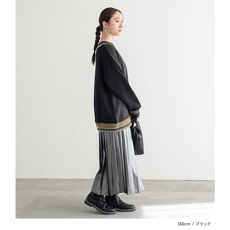 n'OrLABELチルデンニット切替裏起毛プルオーバー  | osharewalker | 詳細画像13 