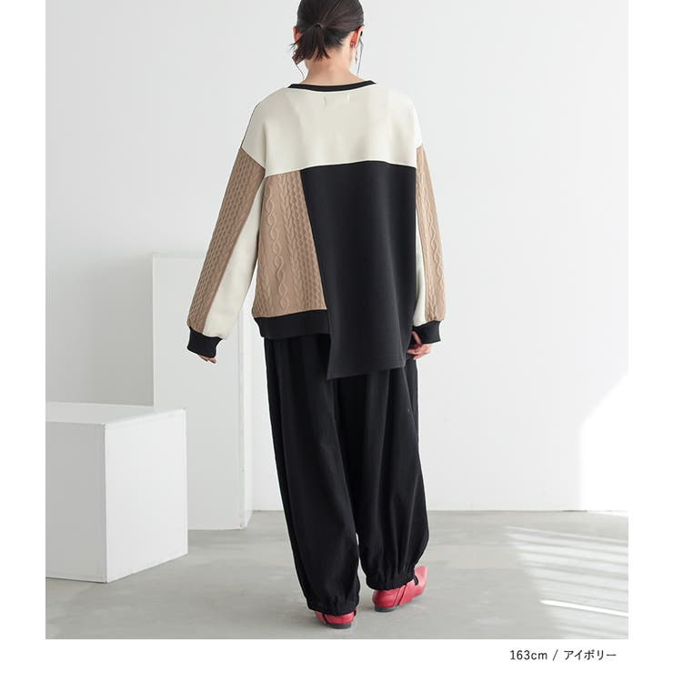 n'OrLABEL裏起毛アシメ異素材プルオーバー  | osharewalker | 詳細画像9 