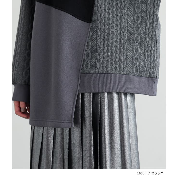 n'OrLABEL裏起毛アシメ異素材プルオーバー  | osharewalker | 詳細画像14 