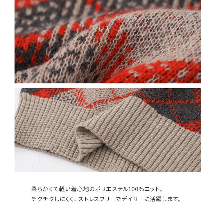 n'OrLABELチェックジャカードニット  | osharewalker | 詳細画像5 
