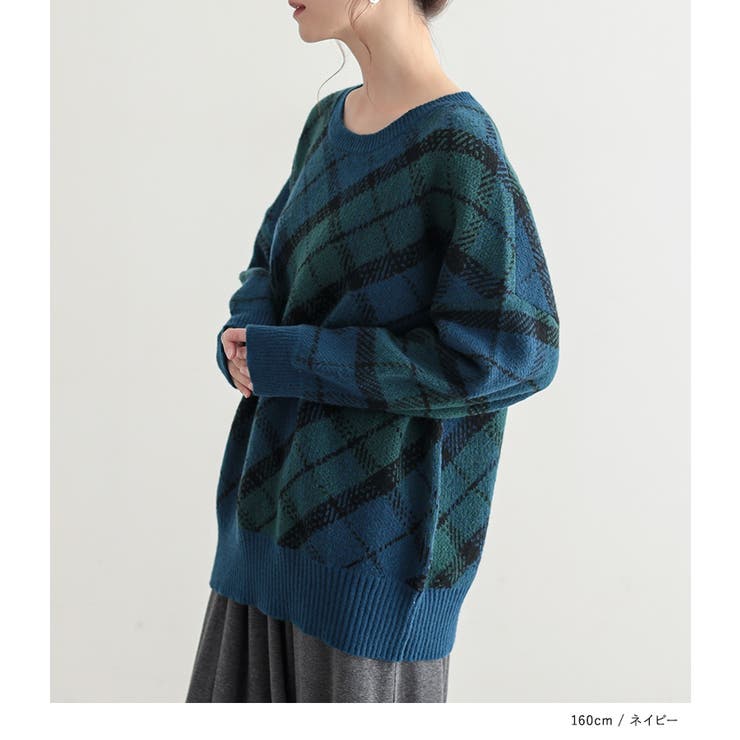 n'OrLABELチェックジャカードニット  | osharewalker | 詳細画像10 