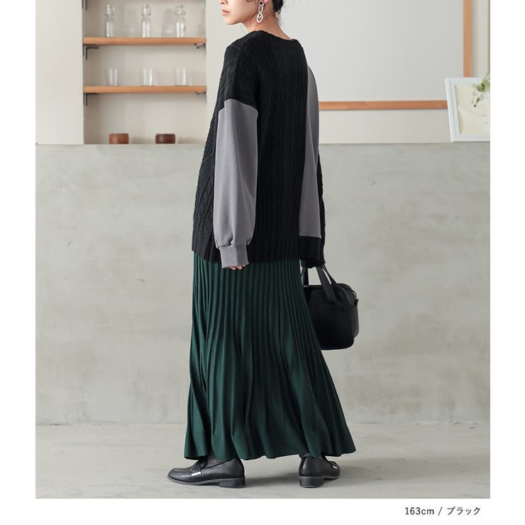 n'OrLABEL配色異素材切替ニット  | osharewalker | 詳細画像13 