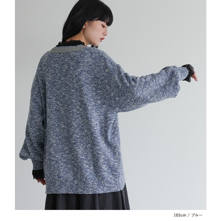 somari imaginationレイヤード風配色ニットカーディガン  | osharewalker | 詳細画像9 