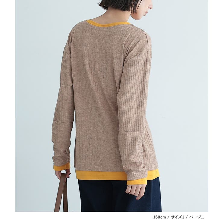 n'OrLABEL袖シャーリングレイヤード風トップス  | osharewalker | 詳細画像15 