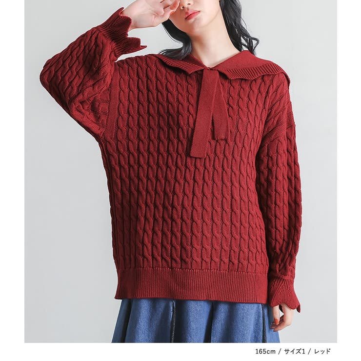 somari imaginationスカラップセーラーケーブルニット  | osharewalker | 詳細画像11 