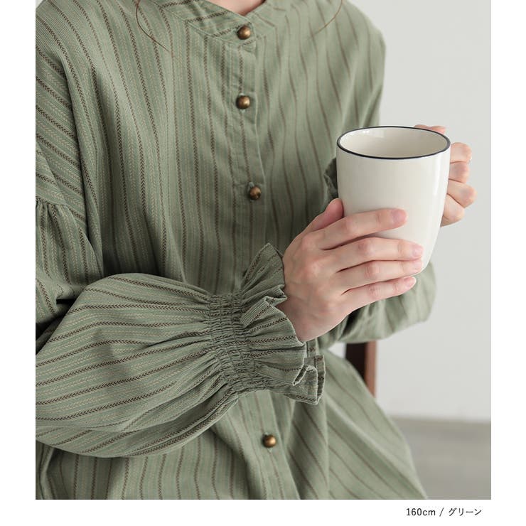 n'OrLABELストライププリントコーデュロイブラウス  | osharewalker | 詳細画像9 