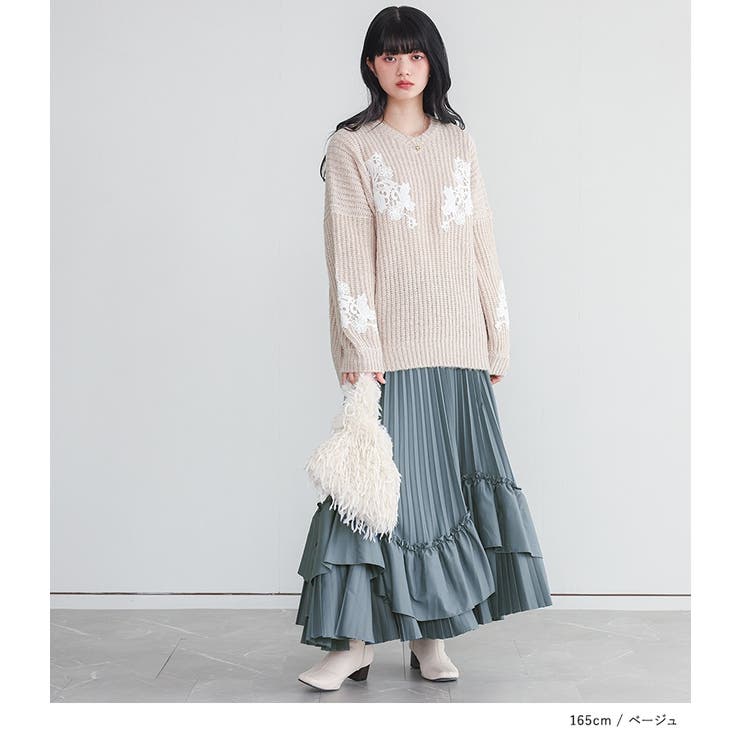somari imaginationモチーフレースモヘヤタッチ畦ニット  | osharewalker | 詳細画像3 