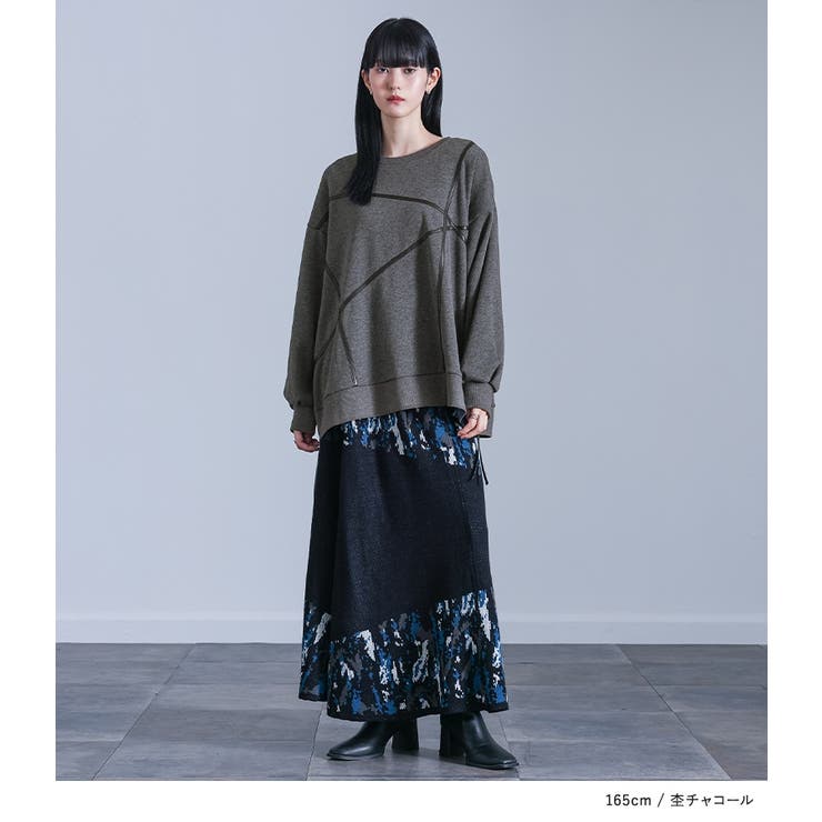 kOhAKUフェイクレザーライン裏シャギースウェット  | osharewalker | 詳細画像2 