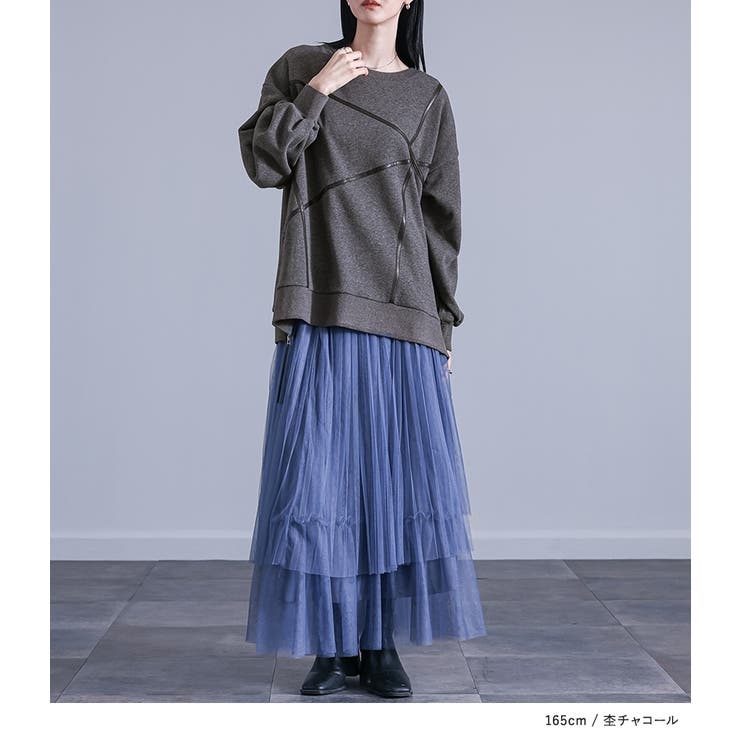 kOhAKUフェイクレザーライン裏シャギースウェット  | osharewalker | 詳細画像9 