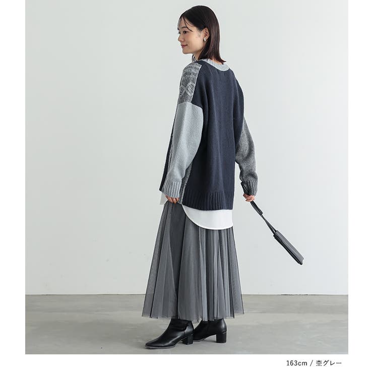 n'OrLABEL配色柄切替ニット  | osharewalker | 詳細画像7 