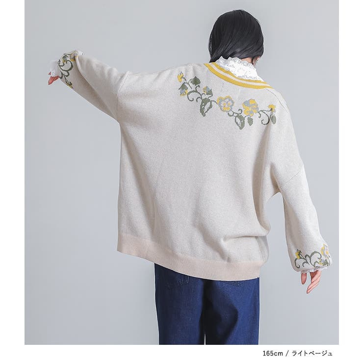 somari imagination花柄ジャカードニットカーディガン  | osharewalker | 詳細画像4 