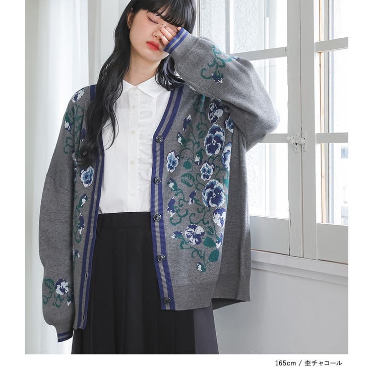 somari imagination花柄ジャカードニットカーディガン  | osharewalker | 詳細画像9 