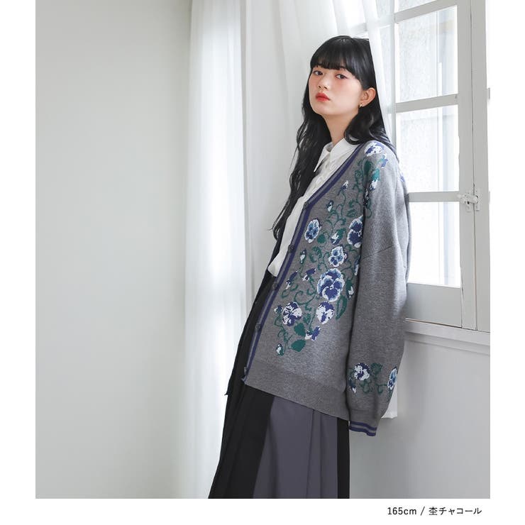 somari imagination花柄ジャカードニットカーディガン  | osharewalker | 詳細画像10 