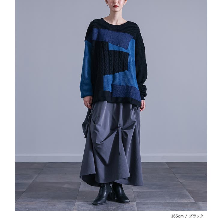 kOhAKUパッチワーク配色ニット  | osharewalker | 詳細画像8 