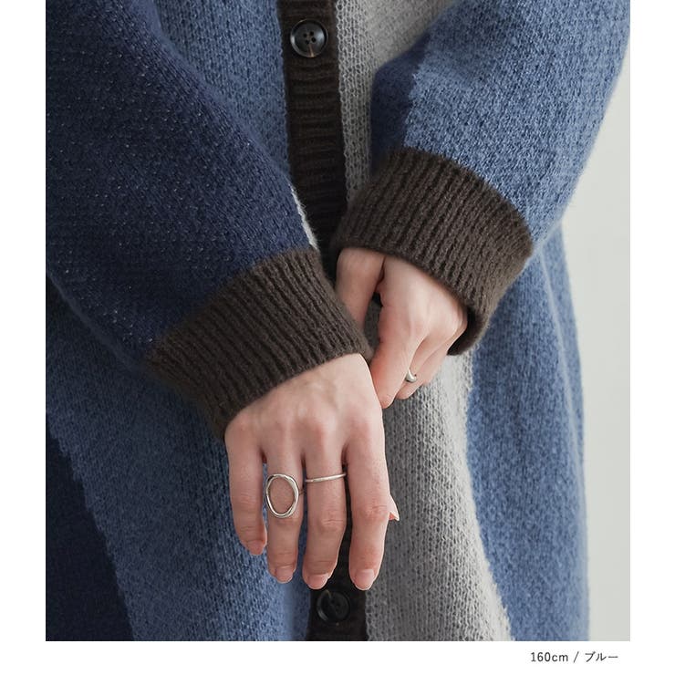 n'OrLABELウェーブ柄配色ロングカーディガン  | osharewalker | 詳細画像14 