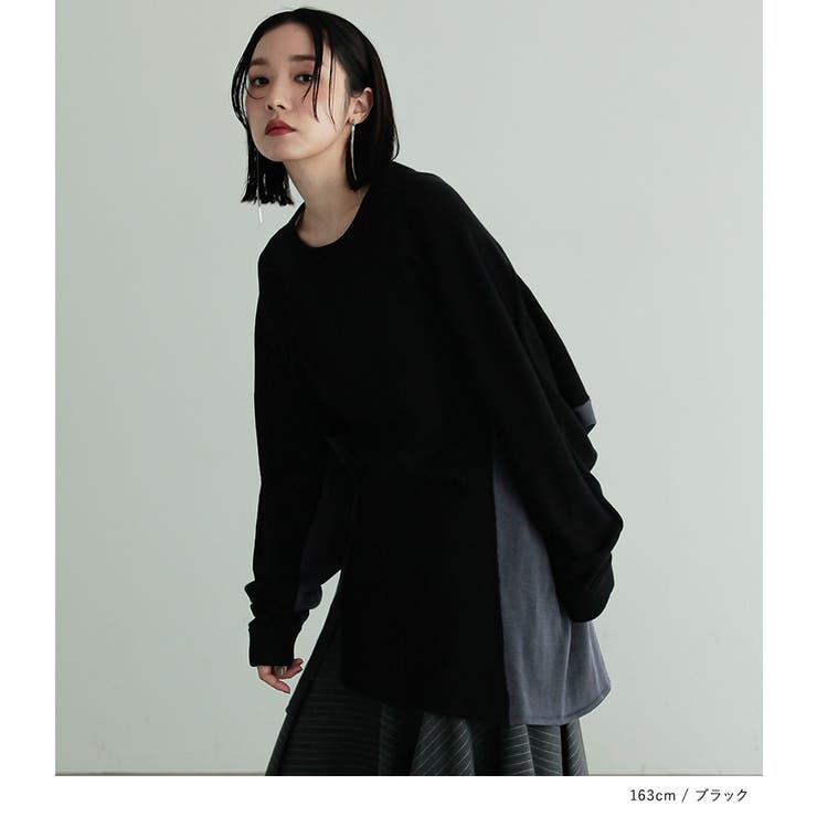 n'OrLABEL配色前ラグランスリットニット  | osharewalker | 詳細画像9 