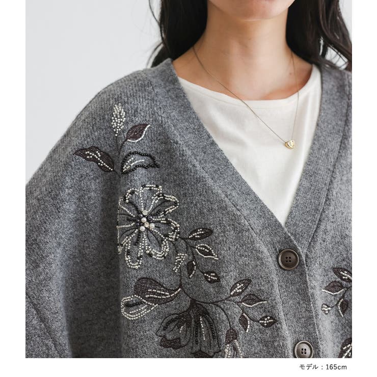 somari imaginationビジュー刺繍ニットカーディガン  | osharewalker | 詳細画像12 