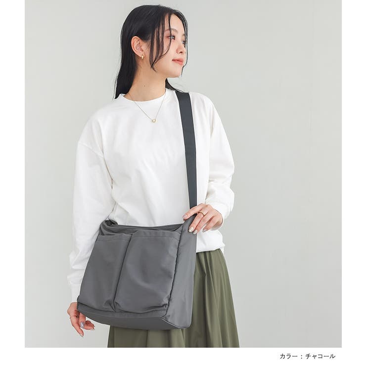 n'OrLABELダブルポケットナイロンショルダーバッグ  | osharewalker | 詳細画像6 