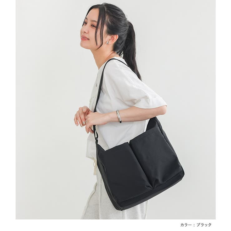 n'OrLABELダブルポケットナイロンショルダーバッグ  | osharewalker | 詳細画像9 