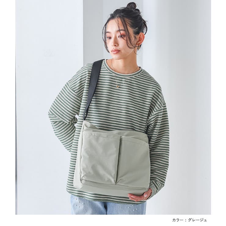 n'OrLABELダブルポケットナイロンショルダーバッグ  | osharewalker | 詳細画像12 