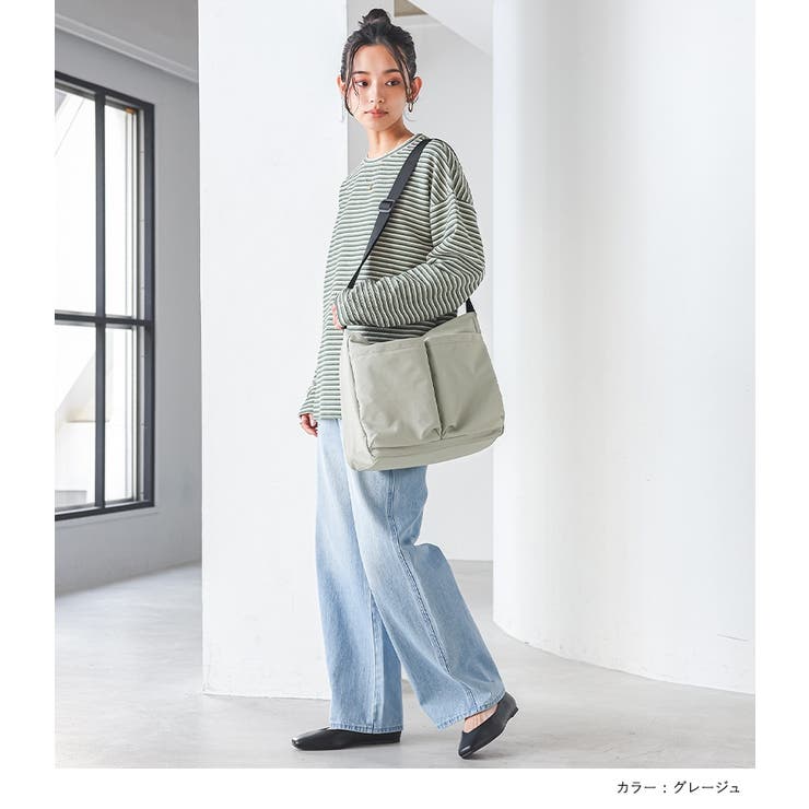 n'OrLABELダブルポケットナイロンショルダーバッグ  | osharewalker | 詳細画像13 