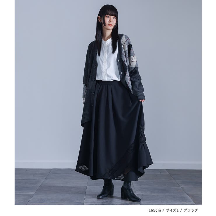 kOhAKUレース切替ヘムフレアスカート  | osharewalker | 詳細画像7 