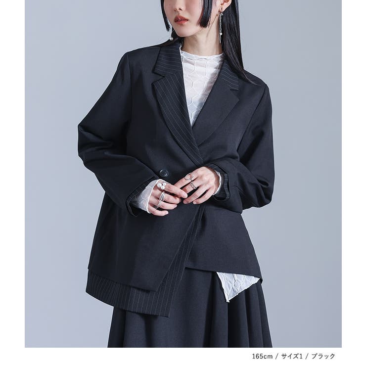 kOhAKU配色ダブルテーラードジャケット  | osharewalker | 詳細画像6 