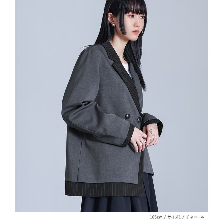 kOhAKU配色ダブルテーラードジャケット  | osharewalker | 詳細画像10 