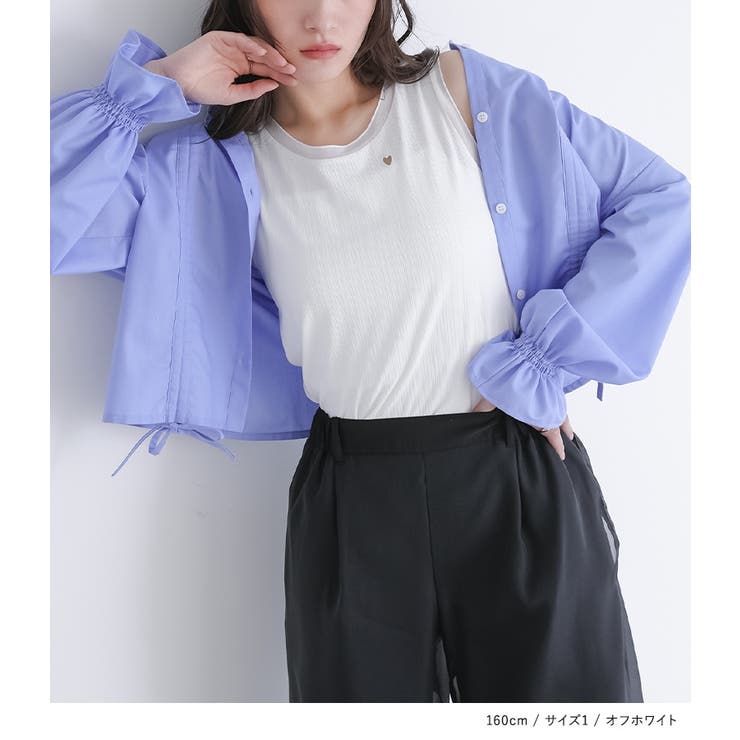 somari imaginationハート刺繍シアー切り替えタンクトップ | osharewalker | 詳細画像12 