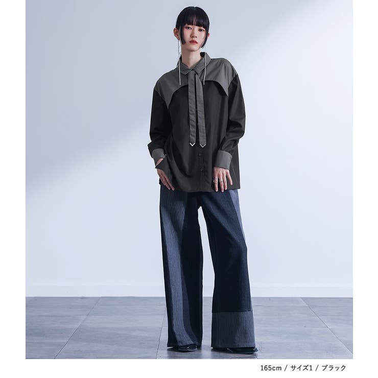 kOhAKU配色ボウタイシャツ | osharewalker | 詳細画像9 