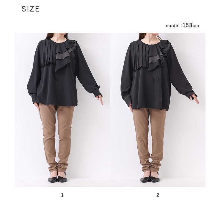 kOhAKU異素材配色プリーツブラウス | osharewalker | 詳細画像20 