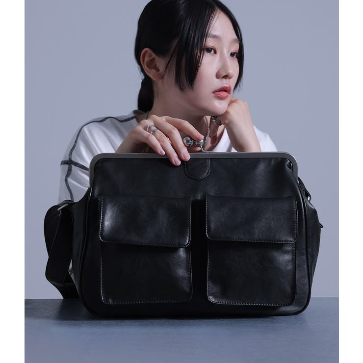 【現金特価】 kOhAKUがま口ショルダーバッグ[品番：MITW0014199 バッグ