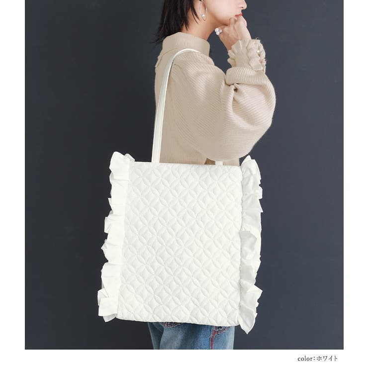 somari imaginationフリルキルティングトートバッグ | osharewalker | 詳細画像13 