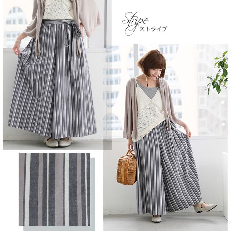 nu0027OrLABEL総柄リラックスガウチョパンツ