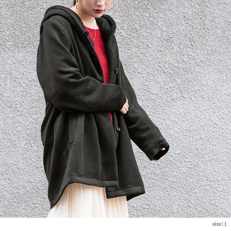 Oeilletニットコート 黒 フード付き Oeilletニットコート 黒 フード付き