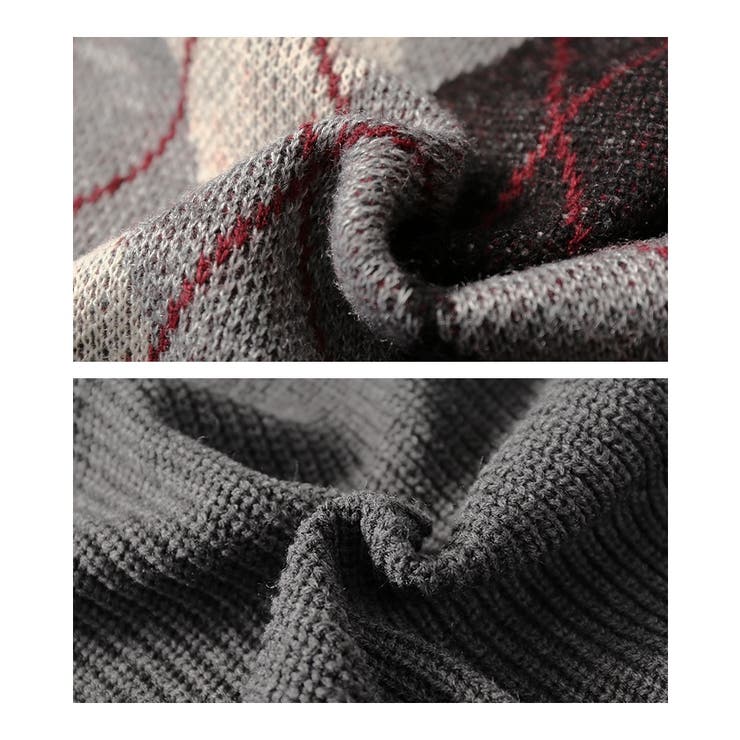 kOhAKUアシメアーガイル柄ニットカーディガン  | osharewalker | 詳細画像16 