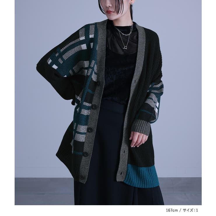 新品タグ付き・未使用【kaam　カム】アシンメトリーＶカーデ黒ブラックLOHEN 新品タグ付き・未使用【kaam カム】アシンメトリーVカーデ黒