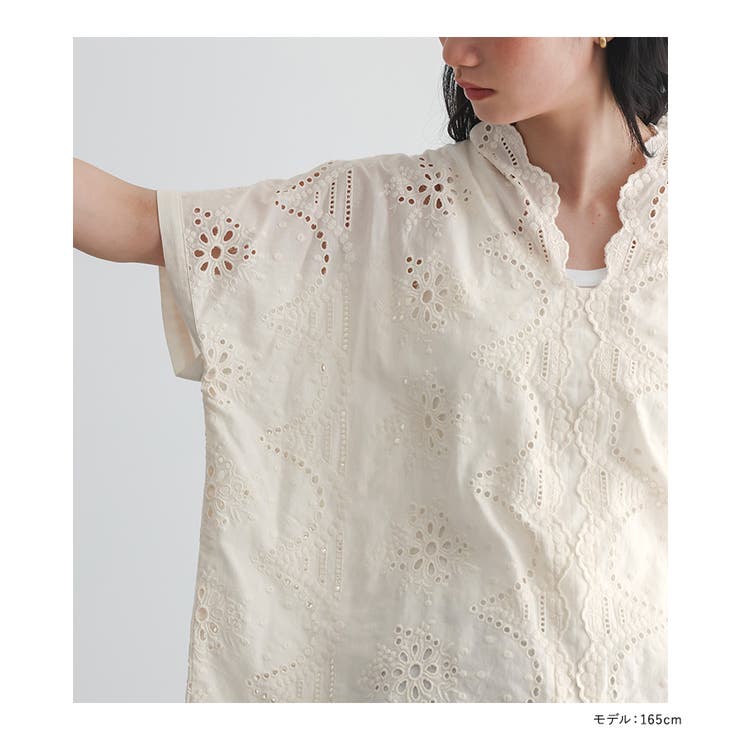 somari imaginationスカラップ刺繍ブラウス | osharewalker | 詳細画像14 