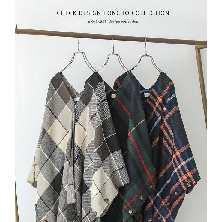 n'OrLABELチェック柄ストールポンチョ  | osharewalker | 詳細画像6 