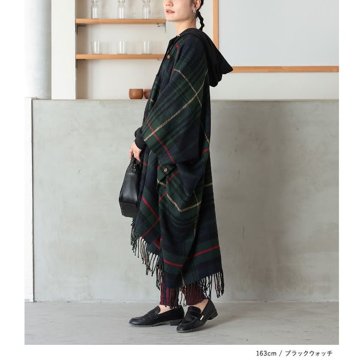 n'OrLABELチェック柄ストールポンチョ  | osharewalker | 詳細画像13 