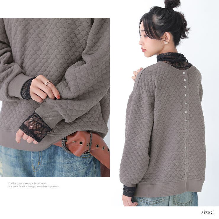 n'OrLABEL前後2wayキルティング風カットソーカーディガン[品番